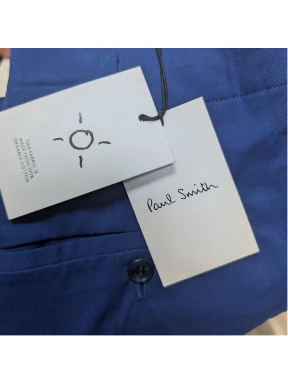 NWT Paul Smith | Cotton Pleated Ankle-Length Trousers in Cobalt Blue